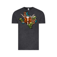 Vintage Black longhorn texas map Vintage Tee - AdoDesignShop