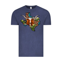 Vintage Denim longhorn texas map Vintage Tee - AdoDesignShop