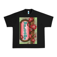 Black Western Red Roses Welcome Urban Heavy Tee - LillyAllenDesigns