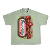 Oil Green Western Red Roses Welcome Urban Heavy Tee - LillyAllenDesigns