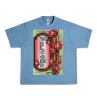 Pebble Blue Western Red Roses Welcome Urban Heavy Tee - LillyAllenDesigns