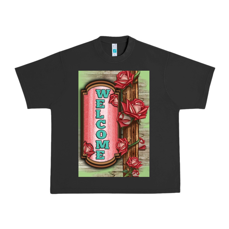 Western Red Roses Welcome Urban Heavy Tee by LillyAllenDesigns | Teevron
