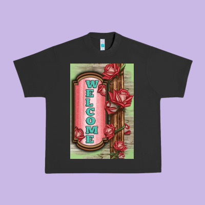 Western Red Roses Welcome Urban Heavy Tee Designed By Lillyallendesigns