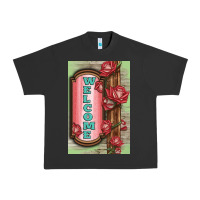 Pigment Black Western Red Roses Welcome Urban Heavy Tee - LillyAllenDesigns