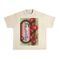 Sandshell Western Red Roses Welcome Urban Heavy Tee - LillyAllenDesigns