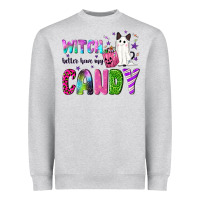 Heather Grey Witch better have my candy Heavyweight Sweatshirt - NancyCooperArtShop