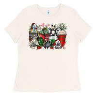 Bone Christmas cartoon characters coffee cups Ladies Tee - Zillion Design Studio