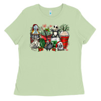 Matcha Christmas cartoon characters coffee cups Ladies Tee - Zillion Design Studio
