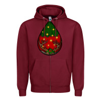 Burgundy Christmas  teardrop Zipper Hoodie - BundleAndBundleShop