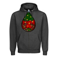 Charcoal Heather Christmas  teardrop Zipper Hoodie - BundleAndBundleShop