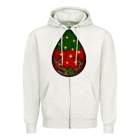 Oatmeal Heather Christmas  teardrop Zipper Hoodie - BundleAndBundleShop