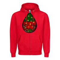 Red Christmas  teardrop Zipper Hoodie - BundleAndBundleShop