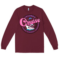 Burgundy friends 2024 cruise Long Sleeve Tee - MaliasSmallBusiness