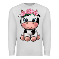 Dove Grey cute cow Premium Sweatshirt - texasbilliewilder