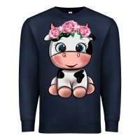 Navy cute cow Premium Sweatshirt - texasbilliewilder
