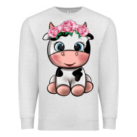 Oatmeal Heather cute cow Premium Sweatshirt - texasbilliewilder