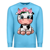 Ocean Blue cute cow Premium Sweatshirt - texasbilliewilder