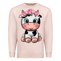 Pale Pink cute cow Premium Sweatshirt - texasbilliewilder