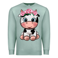 Seafoam cute cow Premium Sweatshirt - texasbilliewilder