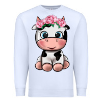 White cute cow Premium Sweatshirt - texasbilliewilder
