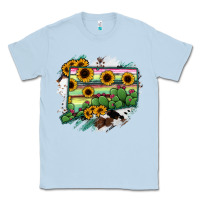 Dusty Blue Connecticut State Map Classic Tee - RanaPortraitStore