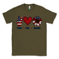 Army Green Peace Love America Classic Tee - Jasminsmagicworld
