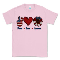 Bubblegum Pink Peace Love America Classic Tee - Jasminsmagicworld