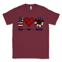 Burgundy Peace Love America Classic Tee - Jasminsmagicworld