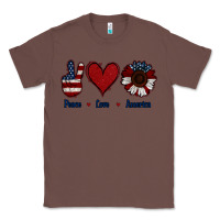 Chestnut Peace Love America Classic Tee - Jasminsmagicworld