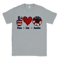 Heather Grey Peace Love America Classic Tee - Jasminsmagicworld