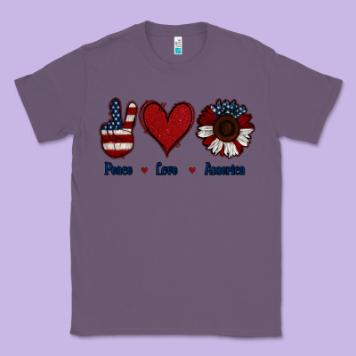 Peace Love America Classic Tee Designed By Jasminsmagicworld