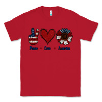Red Peace Love America Classic Tee - Jasminsmagicworld