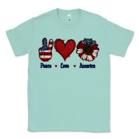 Seafoam Peace Love America Classic Tee - Jasminsmagicworld