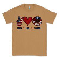 Toasted Coconut Peace Love America Classic Tee - Jasminsmagicworld