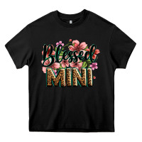 Black flowers blessed mini Heavy Core Tee - Zillion Design Studio