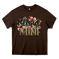 Chocolate Brown flowers blessed mini Heavy Core Tee - Zillion Design Studio