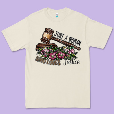 Just A Woman Who Loves Justice Premium Tee Designed By Sublimationcraftshop