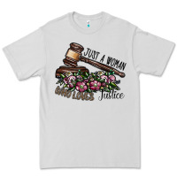 Dove Grey just a woman who loves justice Premium Tee - SublimationCraftShop