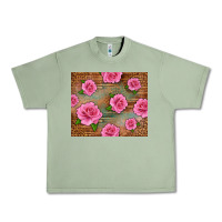 Oil Green Western Pink Roses Urban Heavy Tee - LillyAllenDesigns
