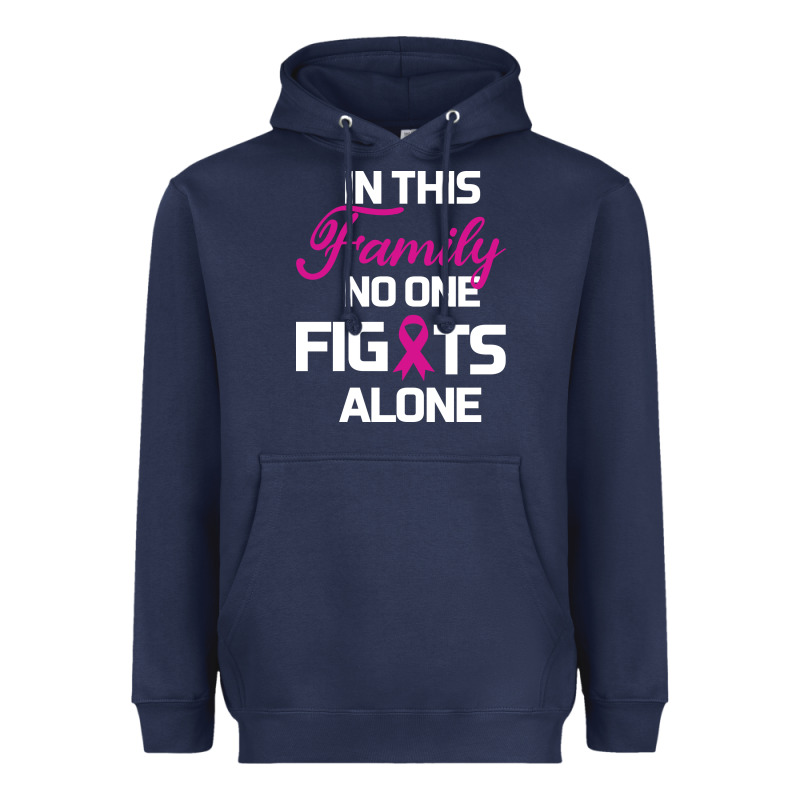 In This Family No One Fights Alone Cancer Survivor Heavyweight Hoodie by Bettercallsaul | Teevron