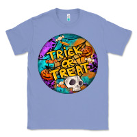 Colony Blue Trick Or Treat Hallowen Round Classic Tee - LillyAllenDesigns