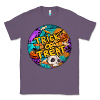 Lavender Trick Or Treat Hallowen Round Classic Tee - LillyAllenDesigns