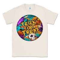 Natural Trick Or Treat Hallowen Round Classic Tee - LillyAllenDesigns
