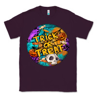 Plum Trick Or Treat Hallowen Round Classic Tee - LillyAllenDesigns