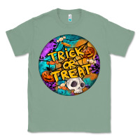 Sage Trick Or Treat Hallowen Round Classic Tee - LillyAllenDesigns