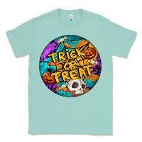 Trick Or Treat Hallowen Round Classic Tee | Teevron