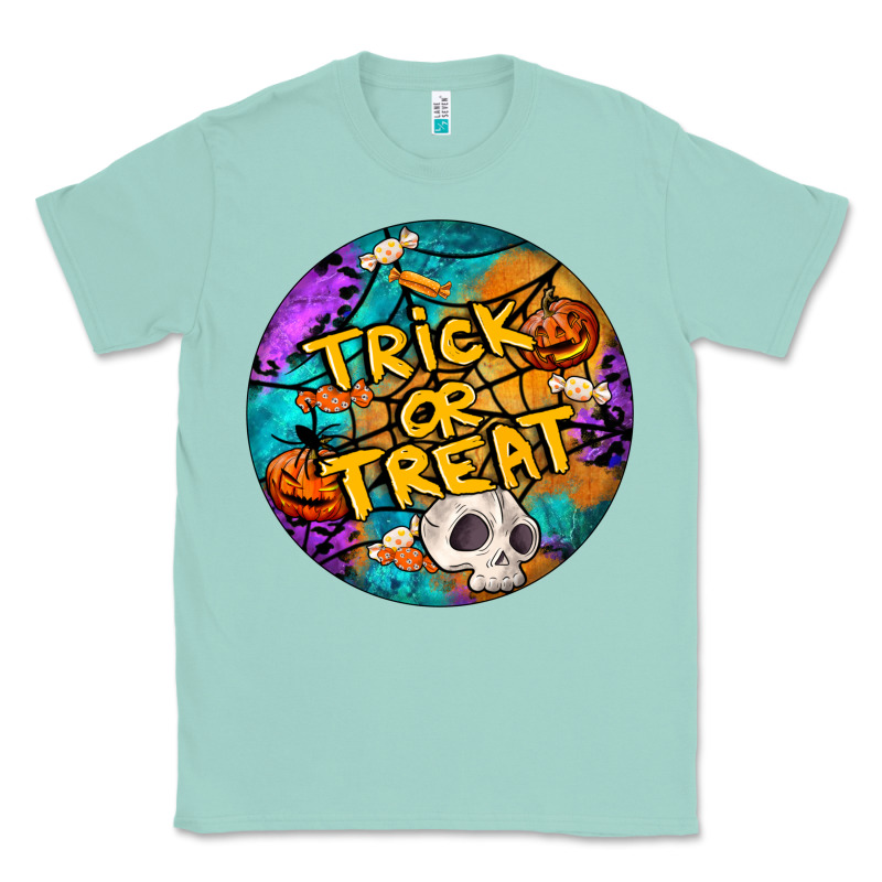Trick Or Treat Hallowen Round Classic Tee by LillyAllenDesigns | Teevron