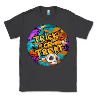 Smoke Trick Or Treat Hallowen Round Classic Tee - LillyAllenDesigns