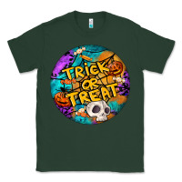 Sports Green Trick Or Treat Hallowen Round Classic Tee - LillyAllenDesigns