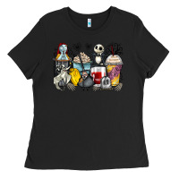 Black cartoon characters coffee cups Ladies Tee - Zillion Design Studio